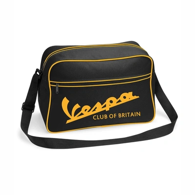  Retro Shoulder Bag  -  Black & Gold With Italic Vcb Print