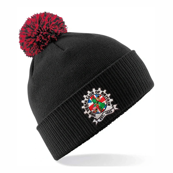  Vespa Bobble Hat  -  Black & Red