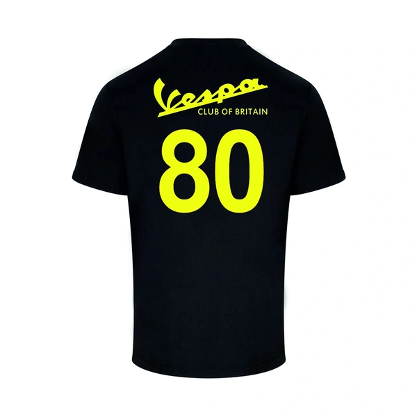  Vespa T - Shirt With 80 Italic Vcb Logo Back Print