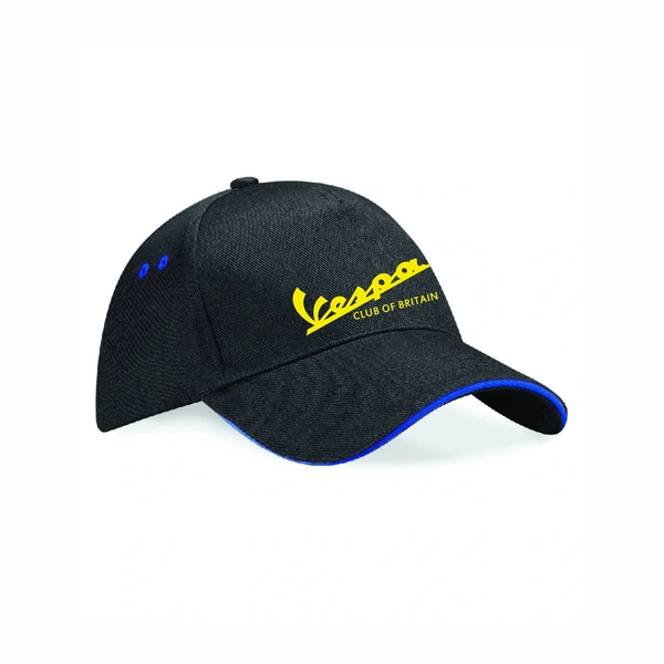  Black With Bright Royal Cap  -  Contrast Colour
