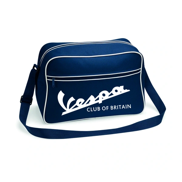  Retro Shoulder Bag  -  French Navy & White With Italic Vcb Print