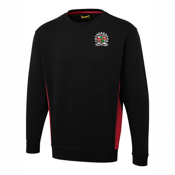  Vespa Two Tone Sweatshirt  -  Black & Red