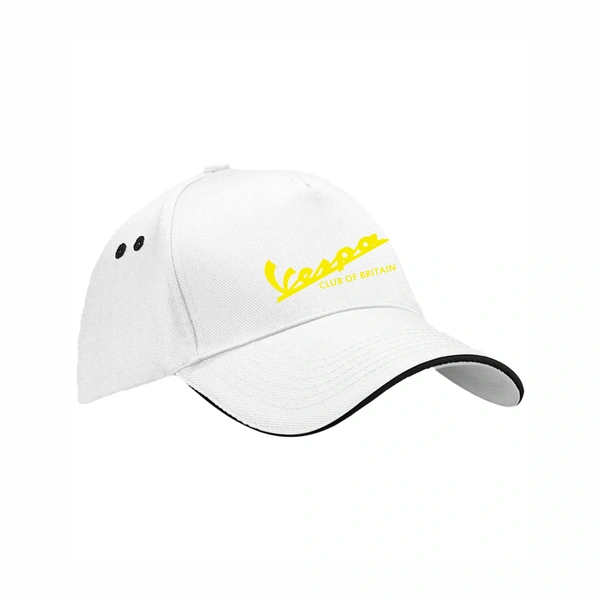  White With Black Cap  -  Contrast Colour