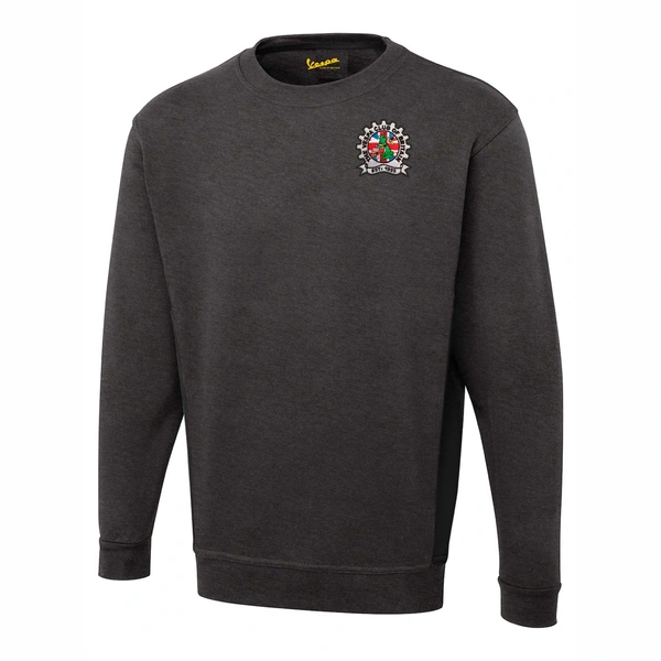  Vespa Two Tone Sweatshirt  -  Charcoal & Black