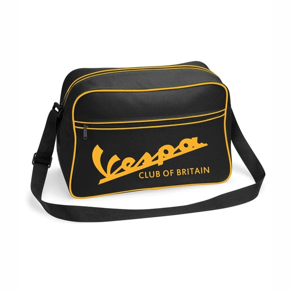  Retro Shoulder Bag  -  Black & Gold With Italic Vcb Print