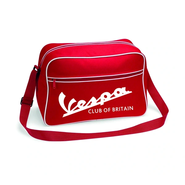 Retro Shoulder Bag  -  Classic Red & White With Italic Vcb Print