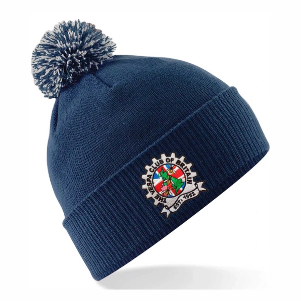  Vespa Bobble Hat  -  Navy & Light Grey