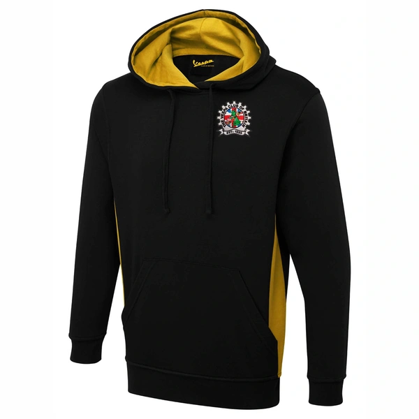  Two Tone Pull Over Hoodie  -  Black & Yellow
