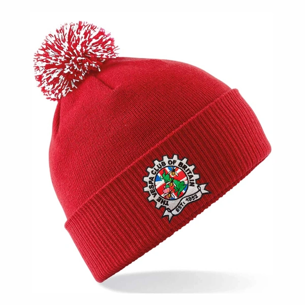  Vespa Bobble Hat  -  Classic Red & White