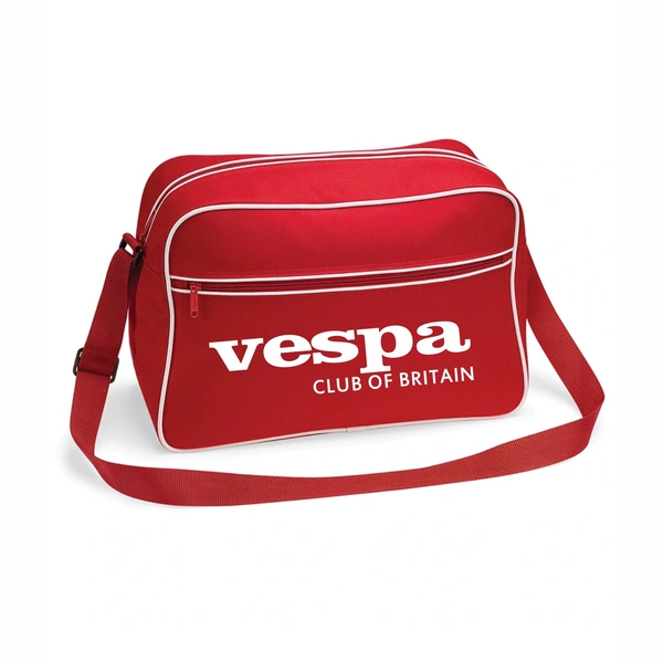  Retro Shoulder Bag  -  Classic Red & White With Retro Vespa Print