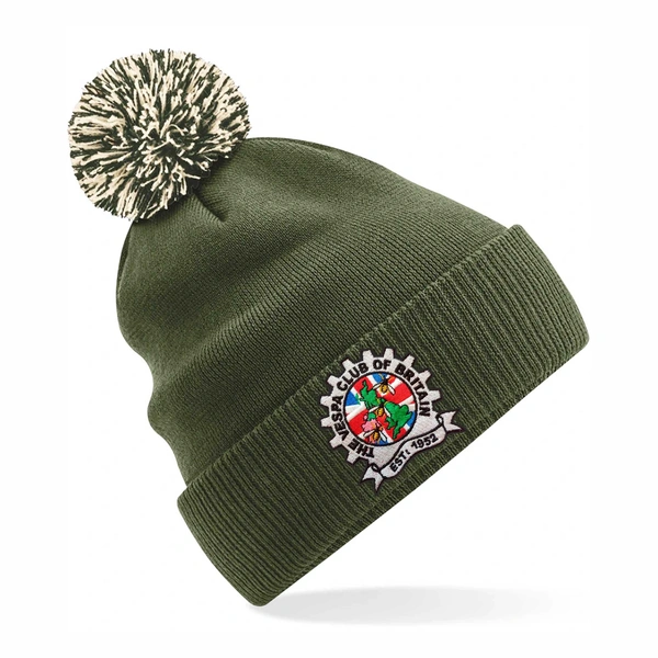  Vespa Bobble Hat  -  Olive Green & Oatmeal