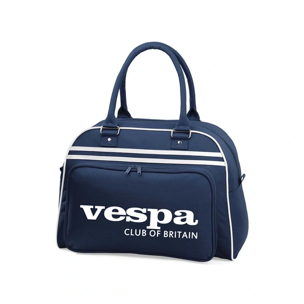  Retro Bowling Bag  -  Retro Vespa Logo On French Navy & White Bag