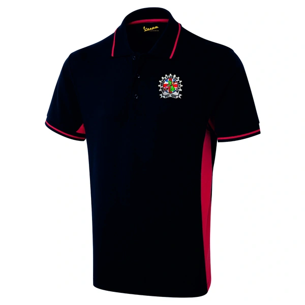  Vespa Two Tone Polo Shirt  -  Navy & Red