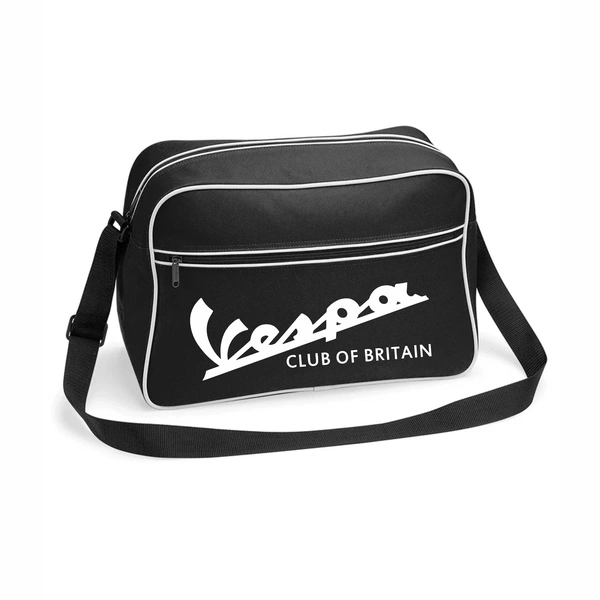  Retro Shoulder Bag  -  Black & White With Italic Vcb Print