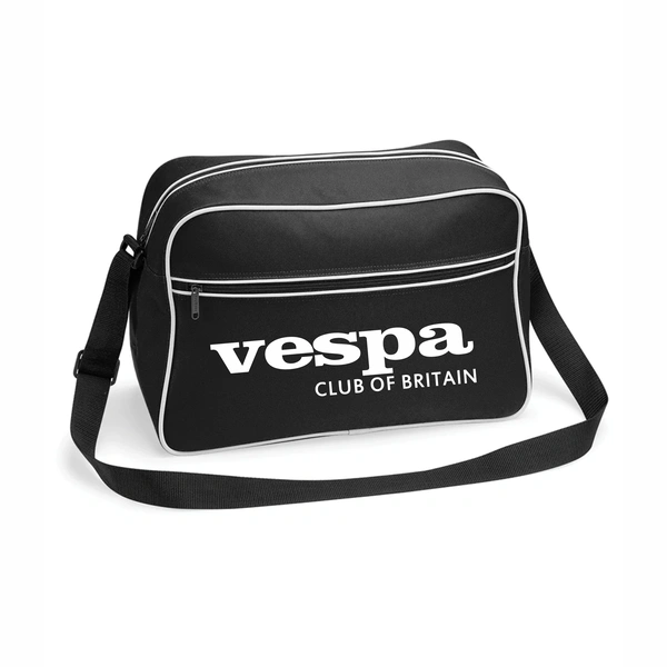  Retro Shoulder Bag  -  Black & White With Retro Vespa Print