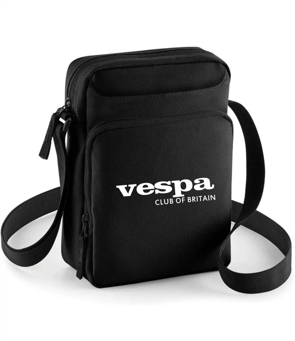  Across Body Bag  -  Retro Vespa Logo In White