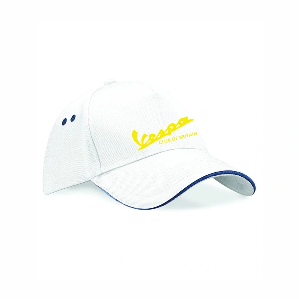  White With French Navy Cap  -  Contrast Colour