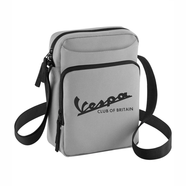  Across Body Bag Light Grey  -  Italic Vespa Logo In Black